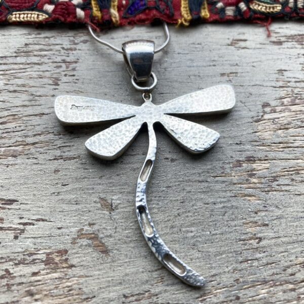 Vintage sterling silver dragonfly necklace