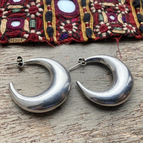 Vintage sterling silver chunky hoops