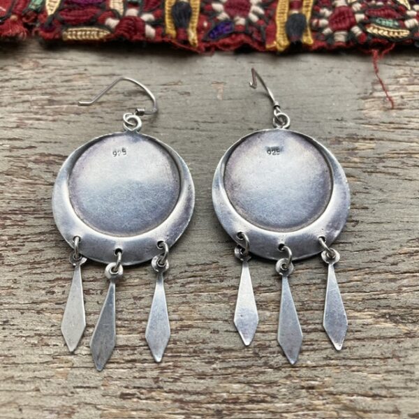 Vintage sterling silver yin yang earrings
