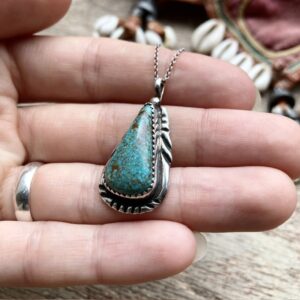 Vintage Navajo sterling silver turquoise necklace