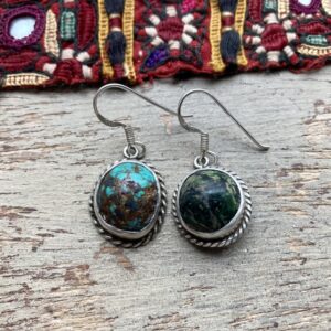 Vintage sterling silver natural turquoise earrings