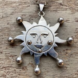 Vintage sterling silver sun necklace