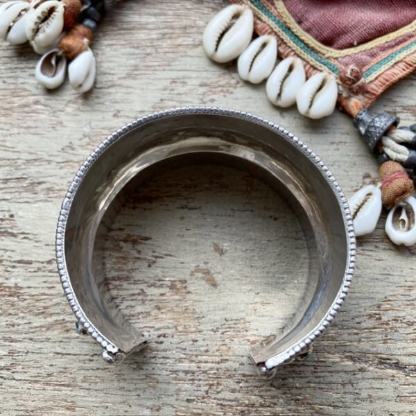 Vintage Tibetan Sterling Silver cuff bangle