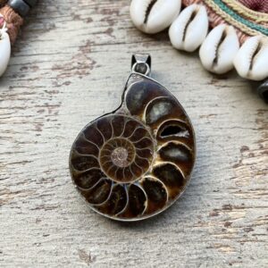 Vintage sterling silver Ammonite pendant