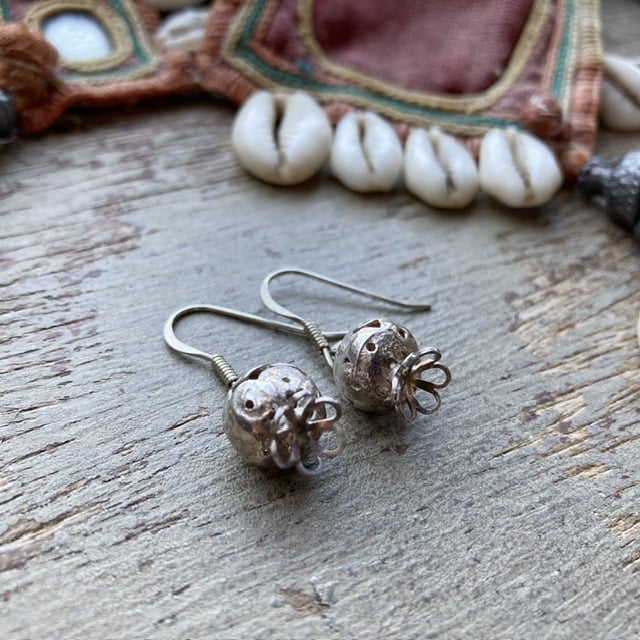 Vintage sterling silver pomegranate earrings