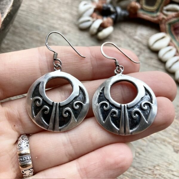 Funky vintage sterling silver earrings