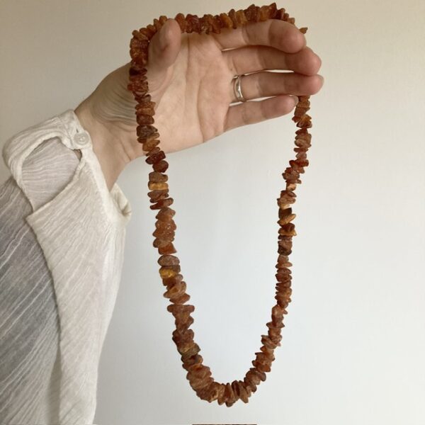 Vintage raw natural amber necklace