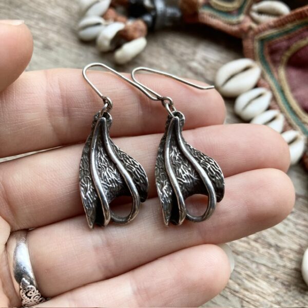 Vintage sterling silver modernist earrings