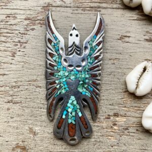 Vintage Native American sterling silver eagle pendant
