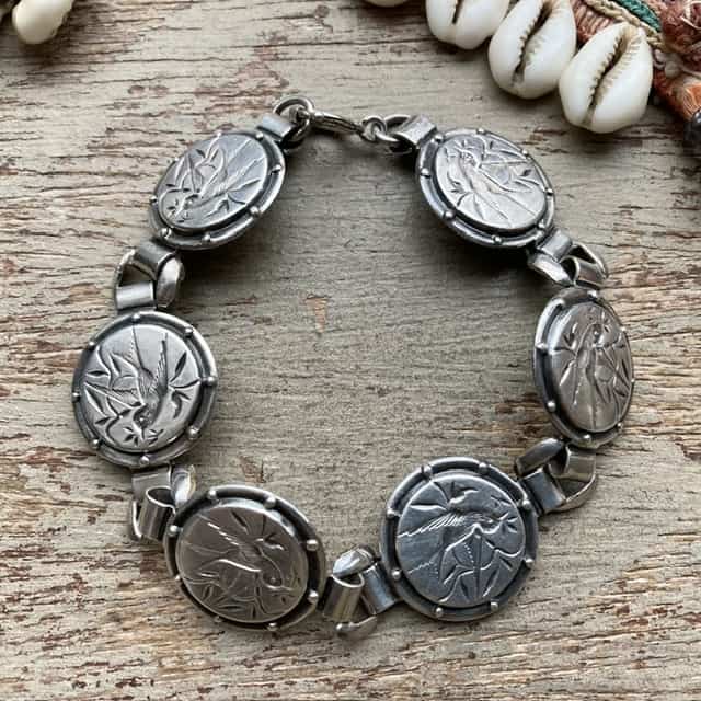 Vintage sterling silver bird bracelet