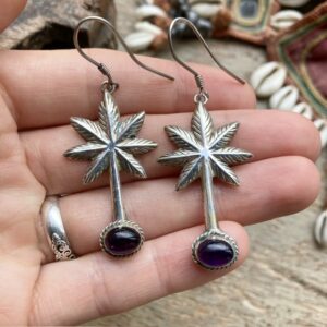 Vintage sterling silver palm tree earrings