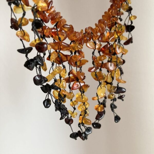 Vintage natural amber waterfall necklace