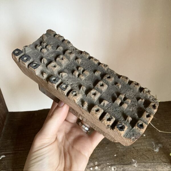 Antique Indian carved wooden printing block