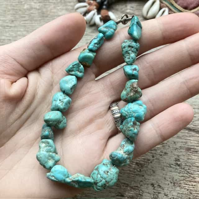 Vintage natural turquoise nugget bracelet