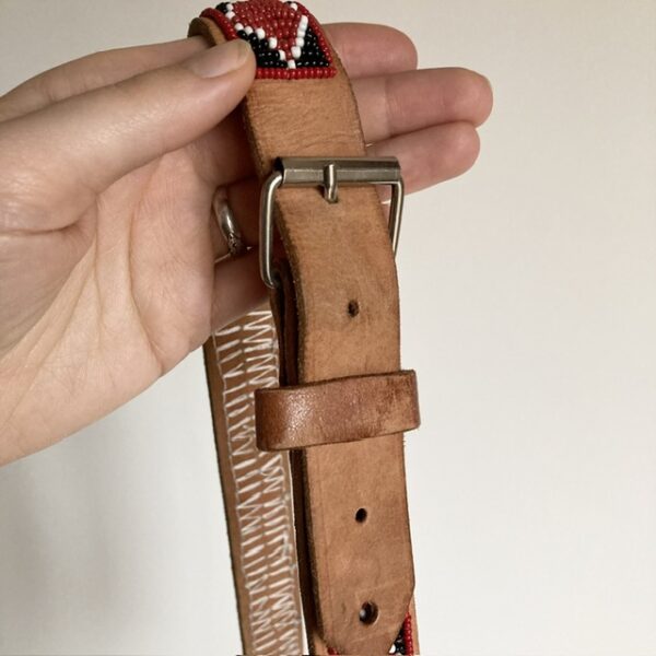 Vintage leather beaded belt