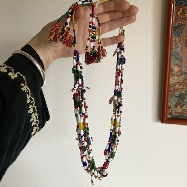Vintage Indian multicoloured beaded necklace