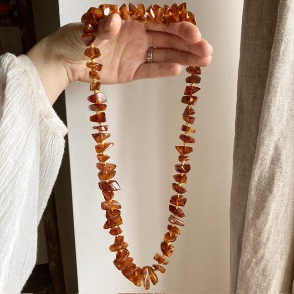 Vintage chunky natural amber necklace