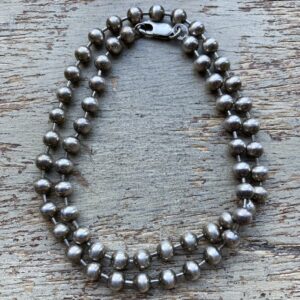 Vintage sterling silver bead necklace