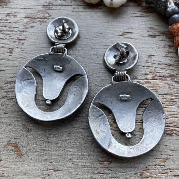 Vintage solid silver statement earrings