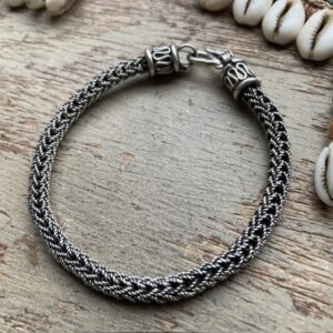 Vintage chunky woven sterling silver bracelet