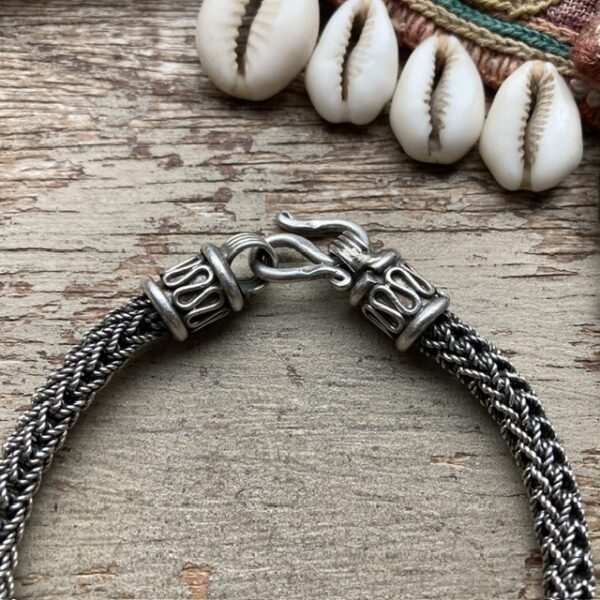 Vintage chunky woven sterling silver bracelet