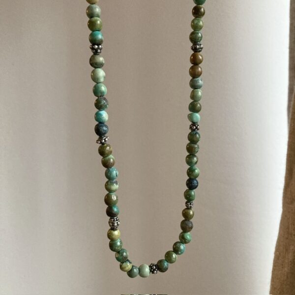 Vintage natural turquoise bead necklace