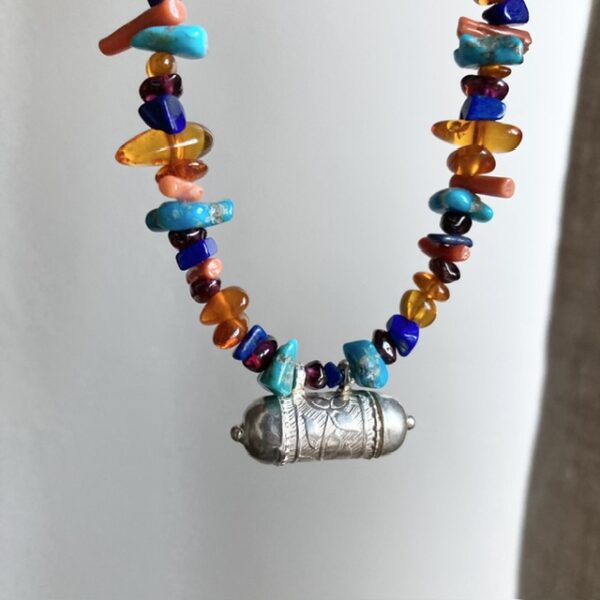 Handmade crystal beaded prayer box necklace