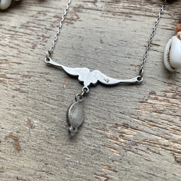 Vintage sterling silver love bird necklace