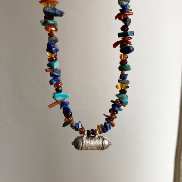 Handmade crystal beaded prayer box necklace