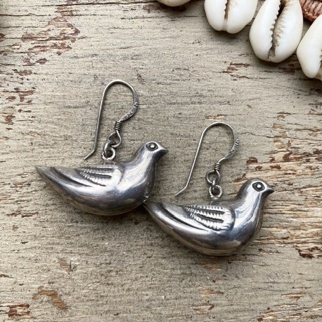 Vintage sterling silver dove earrings