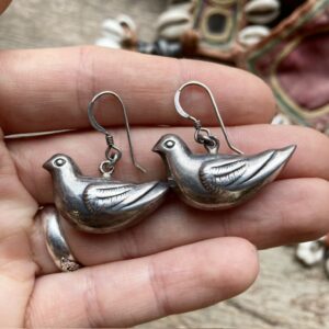 Vintage sterling silver dove earrings