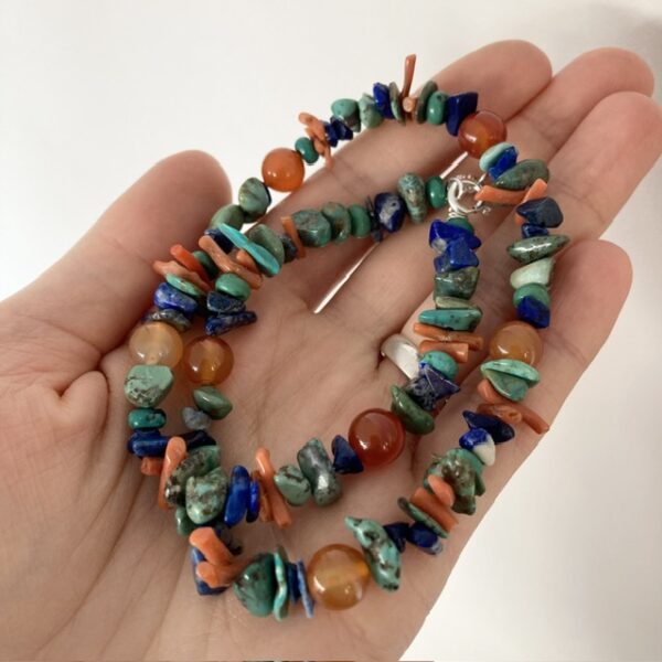 Handmade turquoise beaded necklace