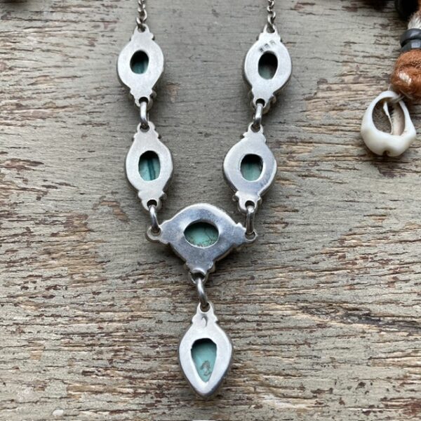 Vintage sterling silver turquoise necklace