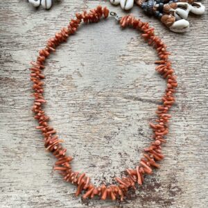 Vintage natural red coral necklace