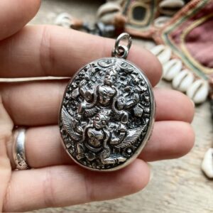 Vintage sterling silver Indian deity locket