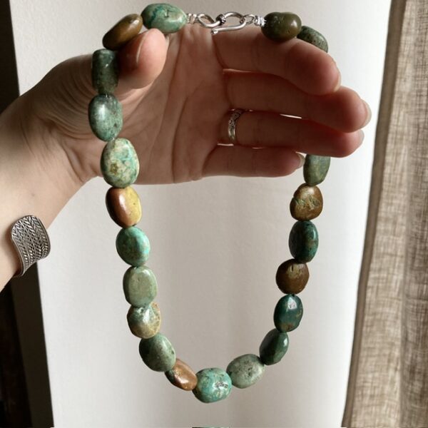 Handmade chunky natural turquoise necklace