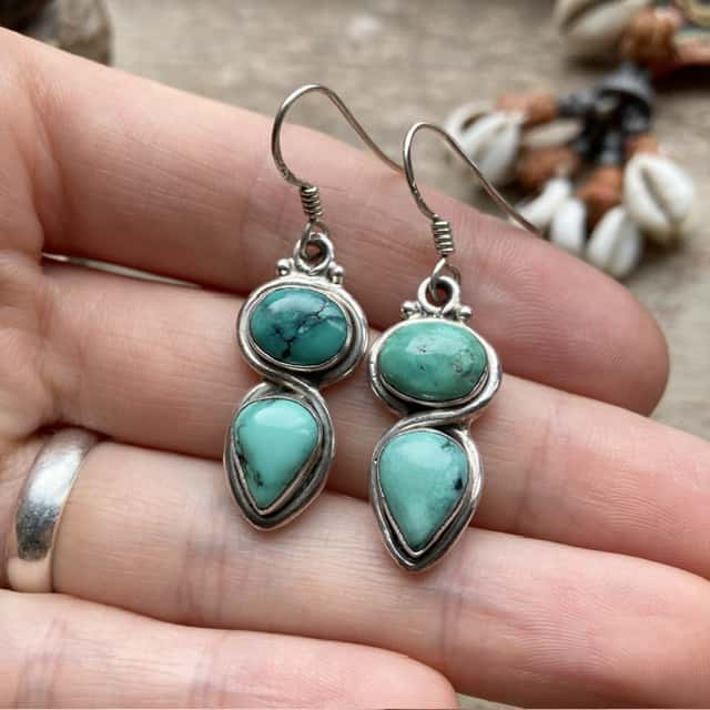 Vintage sterling silver turquoise earrings