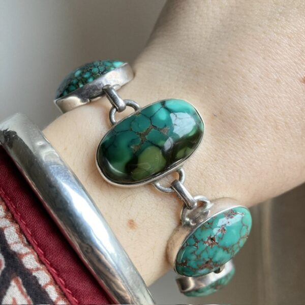 Vintage sterling silver turquoise bracelet