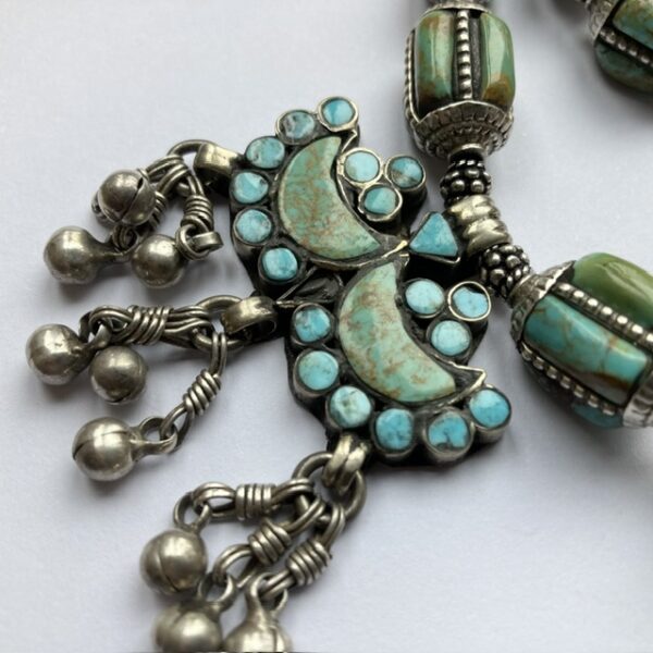 Vintage Afghan silver and turquoise necklace