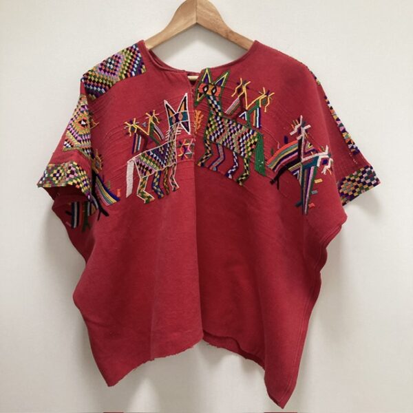 True vintage hand embroidered Guatemalan huipil top
