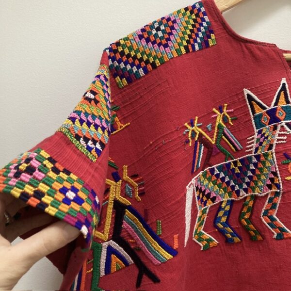 True vintage hand embroidered Guatemalan huipil top