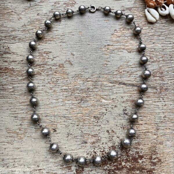 Vintage sterling silver beaded necklace