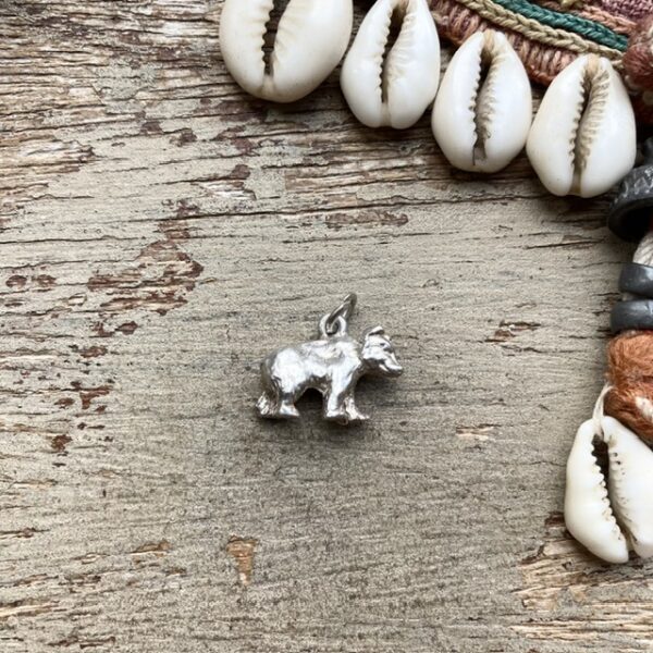 Vintage solid silver bear charm