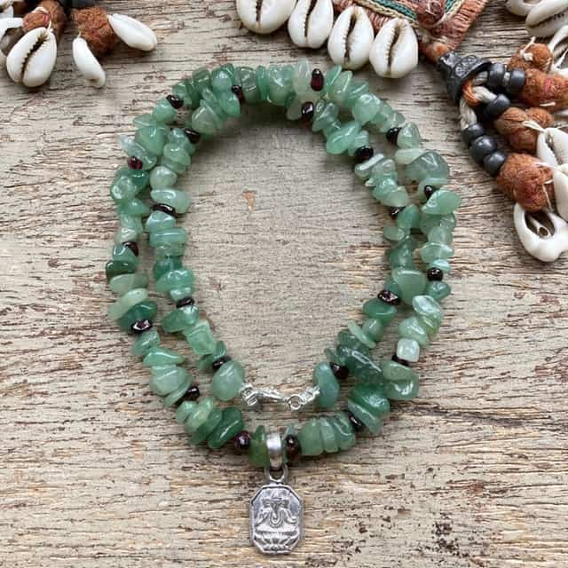 Handmade beaded Ganesha necklace