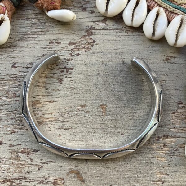 Vintage Navajo sterling silver cuff bangle