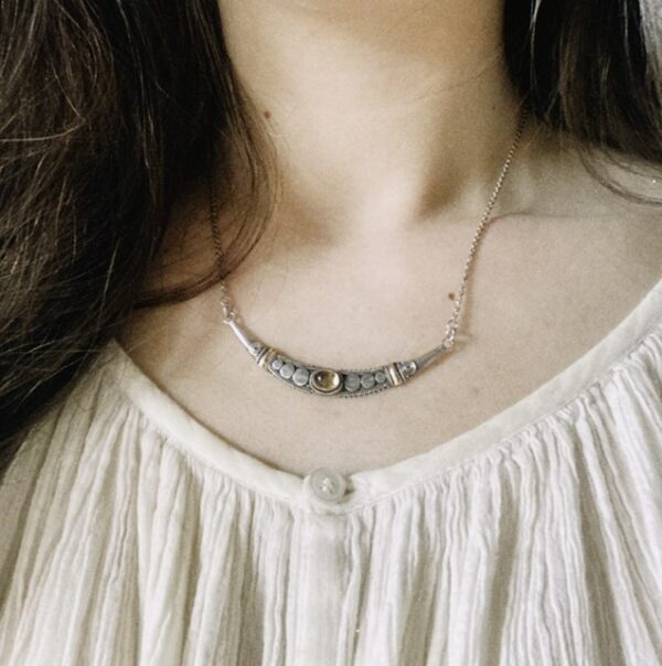 Vintage sterling silver citrine necklace