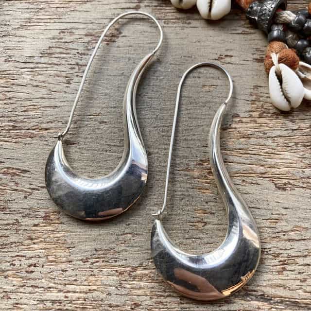 Large vintage sterling silver earrings