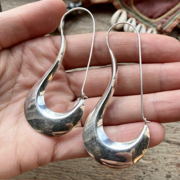 Large vintage sterling silver earrings