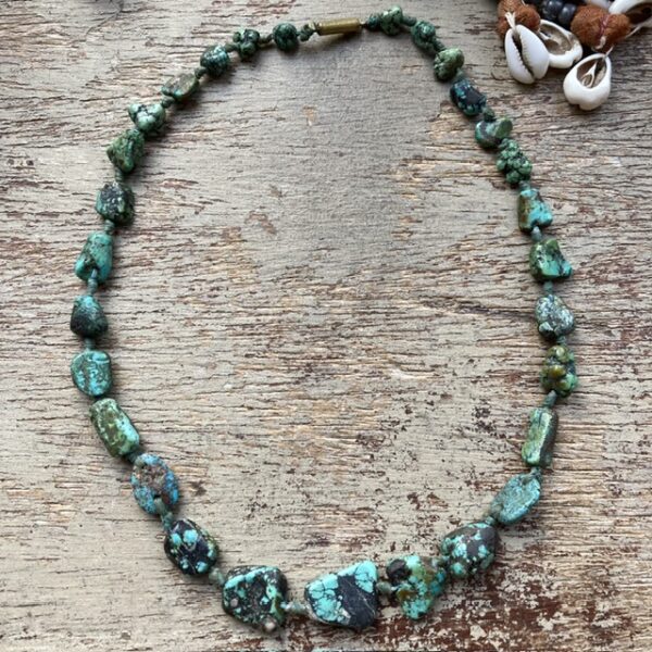 Old natural turquoise necklace