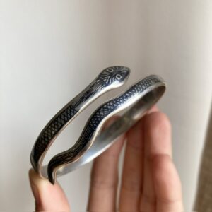 Vintage sterling silver Niello snake bracelet